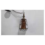 Glass and brass vintage decorative light fixture,