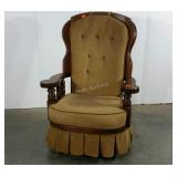 Swivel rocker arm chair,  button missing, needs