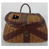 Creel wicker woven fishing basket