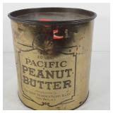 Advertising, Pacific peanut butter tin, 10"