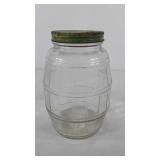 Glass barrel jar, 8"