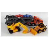Toys, Tonka Titans truck with automotive trailer