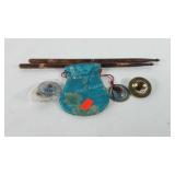 Tingsha cymbals and wooden drum sticks