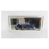 Antique auto picture, MG, nicely framed, 24x12