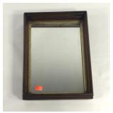 Early wood framed mirror, 13x18