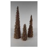 Three sparkly glittery trees, 13" to 24"