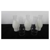 Five glass chimneys, 8.5"