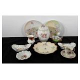 Painted china group, includes Royal Albert,