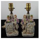 Two figural vanity lamps, 11"