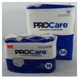 Pro care protective underwear, size L, pack of 18