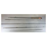 Fishing poles, two are marked Herters Minn USA