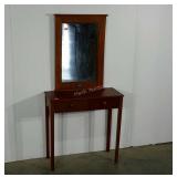 Hall table with mirror, includes extension cord