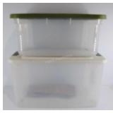Plastic storage tote with lid, 70 quart