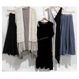 Ladies clothing, dresses and skirts, all with