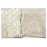 Two crochet tatted tablecloths, 81x100 and