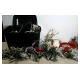 Tote with lid full of seasonal decor.