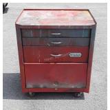 Three drawer tool box on wheels 27 by 32