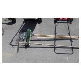 Long handled tools, includes rakes and broom