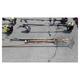 Long handled tools, includes pitch forks, rake,