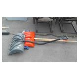 Group of snow shovels