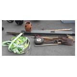 Group lot, includes ratchet strap, terracotta
