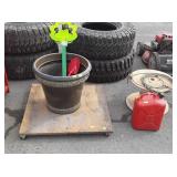 Group lot, includes Polly planter, partial spool