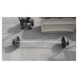Weight bar with 25 pound weights and 5 pound