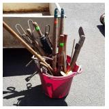 Bucket with hand tools