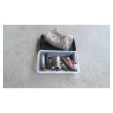 Small container with misc sockets and wire