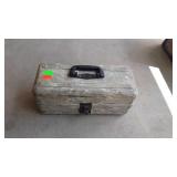 Tackle box with fishing tackle