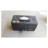 Tackle box with fishing tackle