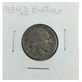 1934D buffalo nickel