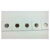 Five wheat pennies 1916-1920