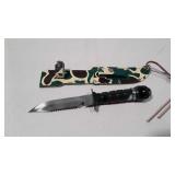 Buck knife with camo case and Compass, Taiwan