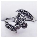 Silver Marcasite Ring, size 7