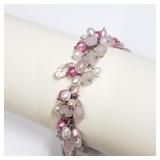 Silver Fresh Water Pearl And Quartz (24G)