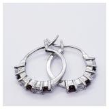 Silver Natural Garnet Earrings