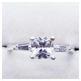 Silver Cubic Zirconia Ring, size 6.75