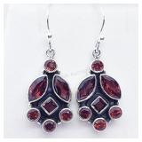 Silver Garnet Earrings