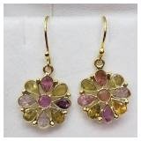 Gold Plated Silver Tourmaline Earrings