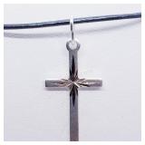 Silver Cross With Cord Necklace