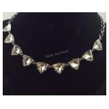 ViVI Crystal Silver Tone Necklace New with Tag