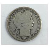 1908 D Barber Half Dollar