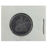 1857 Seated Liberty Dime