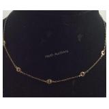 Sterling Silver Yellow Crystal 18 inch Necklace