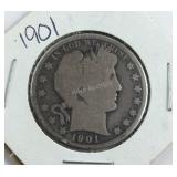 1901 Barber Half Dollar