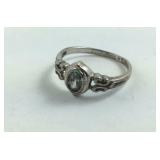 Sterling Silver Crystal Ring Size 8.25