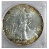 1986 1 ounce .999 American Silver Eagle With Rim