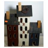 Country decor house with lights, 18"w x 7" d
