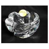 Orrefors lead crystal petal shaped 5" bowl, signed